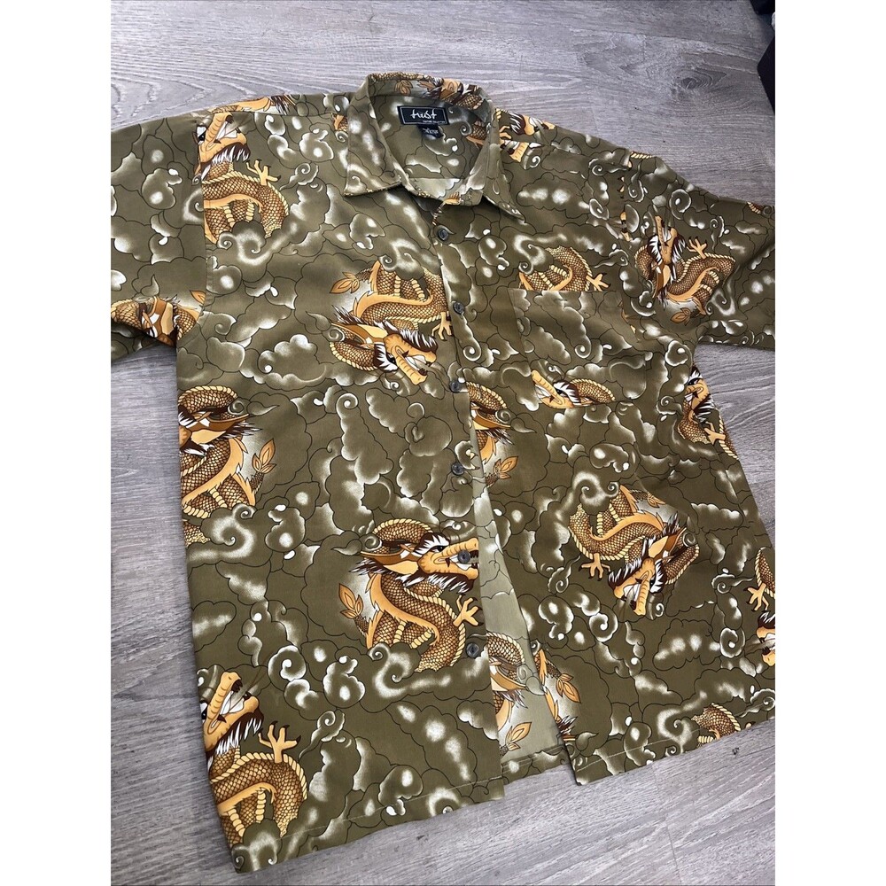 Vintage Trust Couture Men’s Dragon Print Size L Y2k
